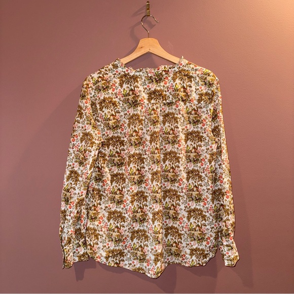 100% Cotton Women’s Talbots Size Large “Floral Cottage Core” Long Sleeve - Picture 4 of 5